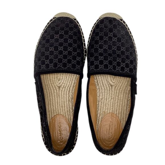 Gucci Slip-On’s Women’s Size 8 GG Monogram Suede Espadrilles in Black - Picture 2 of 5